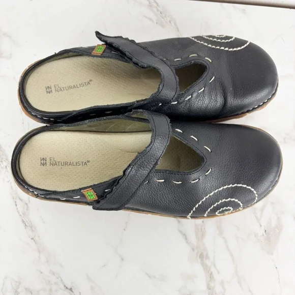 El Naturalista Black Yggdrasil Embroidered Clog Sz 39 (8.5) - Picture 10 of 15